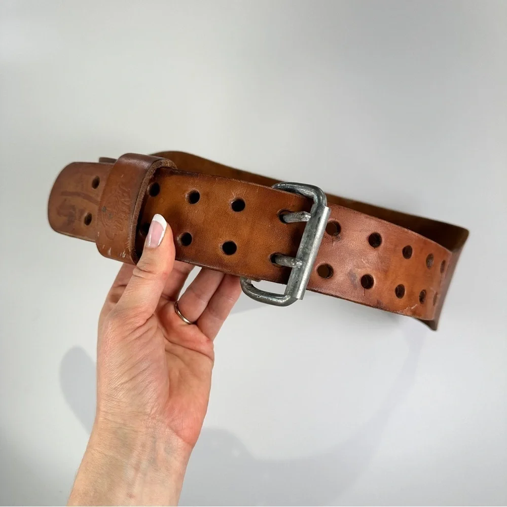 Men's Distressed Tan Leather Belt